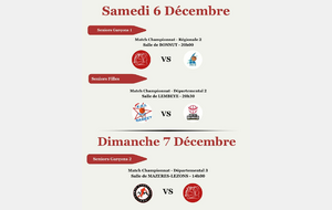 6 et 7 Décembre : Programme du week-end