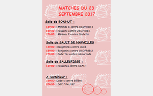 PROGRAMME WEEKEND DU 23/24 SEPTEMBRE