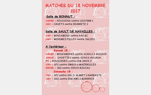 MATCHES DU 18/19 NOVEMBRE