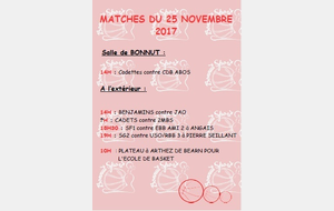 MATCHES DU 25 NOVEMBRE
