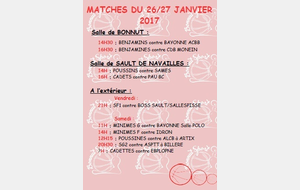 MATCHES DU 26/27 JANVIER