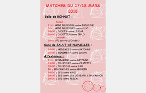 MATCHES DU 17/18 MARS