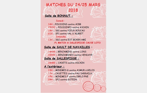 MATCHES DU 24/25 MARS
