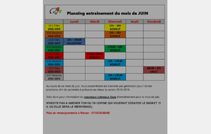 "Entraînements de JUIN, vient avec ton copain"