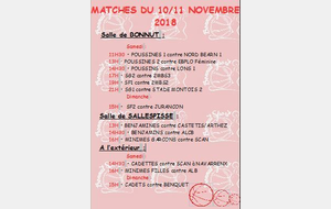 MATCHES DU 10/11 NOVEMBRE