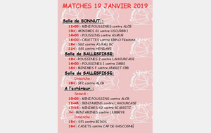 MATCHES DU WEEKEND