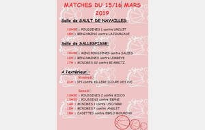 MATCHES DU 15/16 MARS