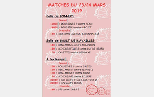MATCHES DU 23/24 MARS