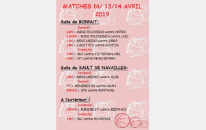 MATCHES DU 13/14 AVRIL