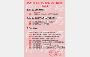 MATCHES DU 5/6 OCTOBRE