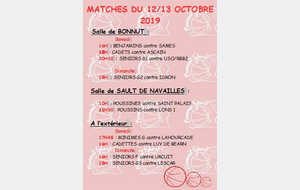 MATCHES DU 12/13 OCTOBRE