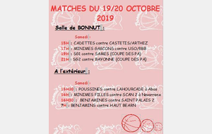 MATCHES DU 19/20 OCTOBRE