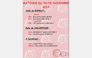 MATCHES DU 2/3 NOVEMBRE