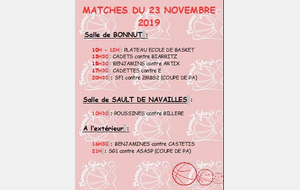 MATCHES DU 23 NOVEMBRE