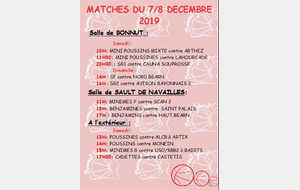 MATCHES DU 7/8 DECEMBRE