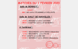 matches du 1 fevrier